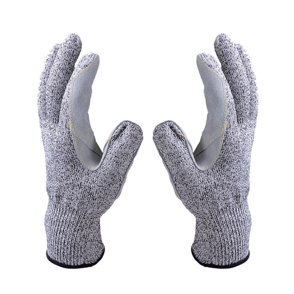 HPPE anti cutting leather gloves